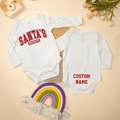 Custom Santa's Favorite Xmas Baby Onesie - SwaddleAn