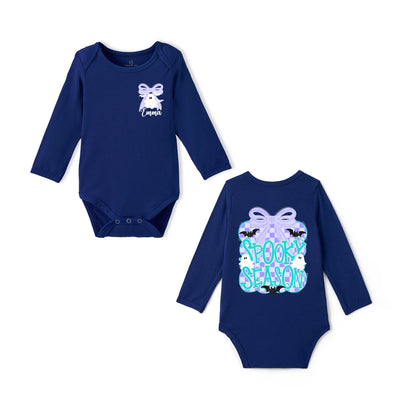 Custom Spooky Season Bamboo Baby Bodysuit