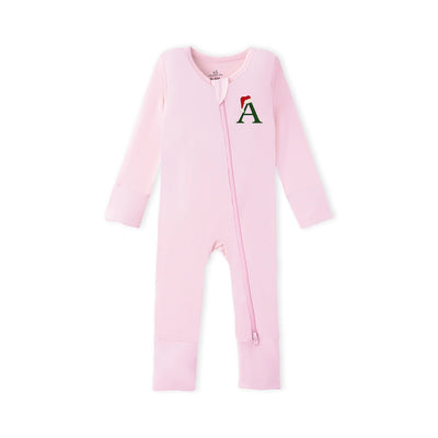 Embroidered Christmas Initial Baby Pajamas