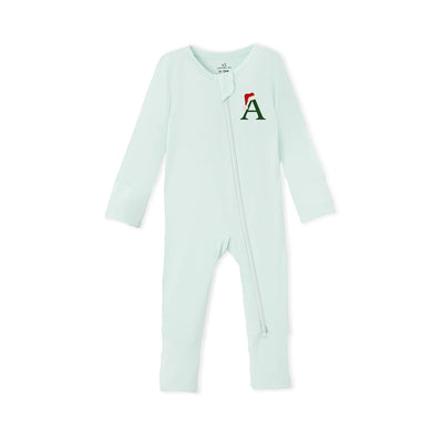 Embroidered Christmas Initial Baby Pajamas