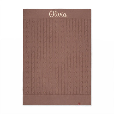 Embroidered Custom Name Cable Baby Blanket