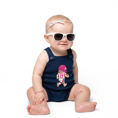 Embroidered Football Baby Button Romper