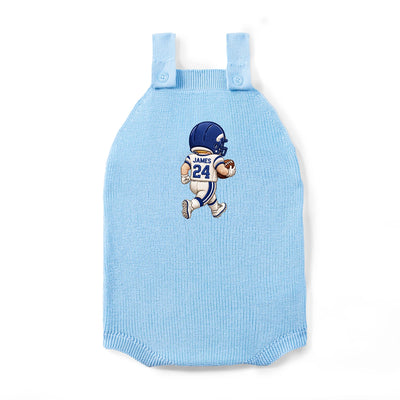 Embroidered Football Baby Button Romper