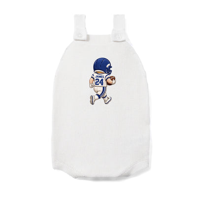 Embroidered Football Baby Button Romper