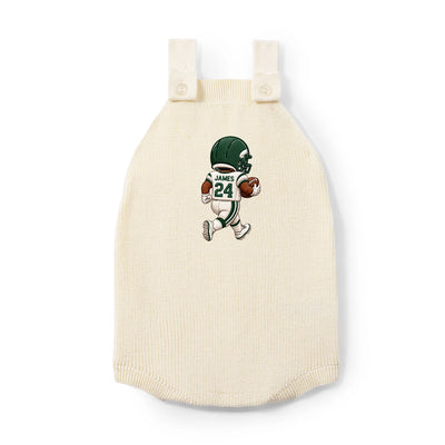 Embroidered Football Baby Button Romper