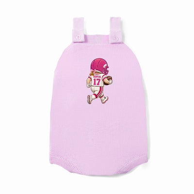 Embroidered Football Baby Button Romper