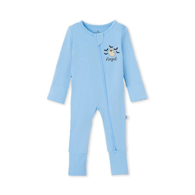 Embroidered Ghost Bat Baby Footie Pajamas