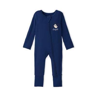 Embroidered Ghost Bat Baby Footie Pajamas