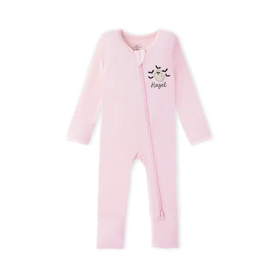 Embroidered Ghost Bat Baby Footie Pajamas