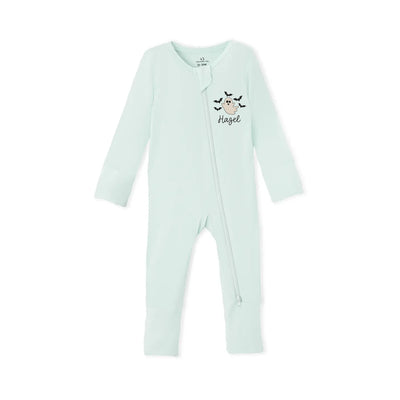 Embroidered Ghost Bat Baby Footie Pajamas
