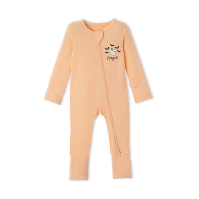 Embroidered Ghost Bat Baby Footie Pajamas