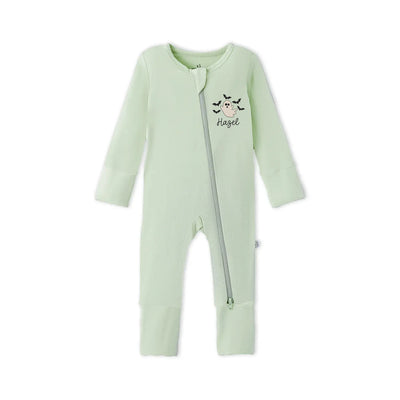 Embroidered Ghost Bat Baby Footie Pajamas