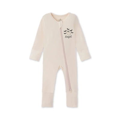 Embroidered Ghost Bat Baby Footie Pajamas