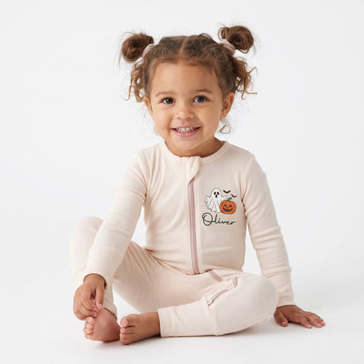 Embroidered Ghost Halloween Baby Pajamas