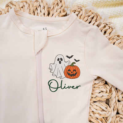 Embroidered Ghost Halloween Baby Pajamas