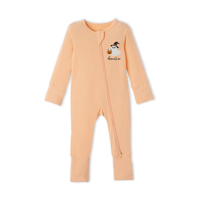 Embroidered Ghost Witch Baby Footie