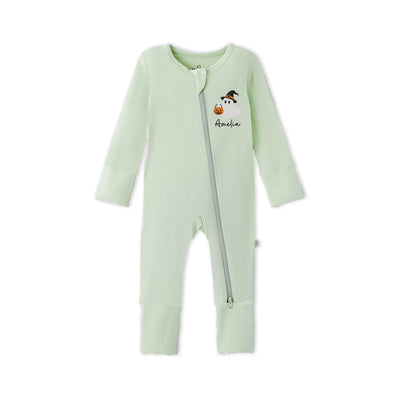 Embroidered Ghost Witch Baby Footie