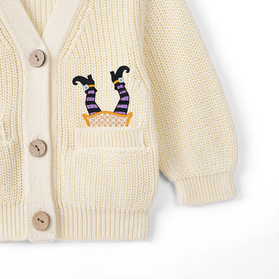 Embroidered Halloween Baby Knit Cardigan