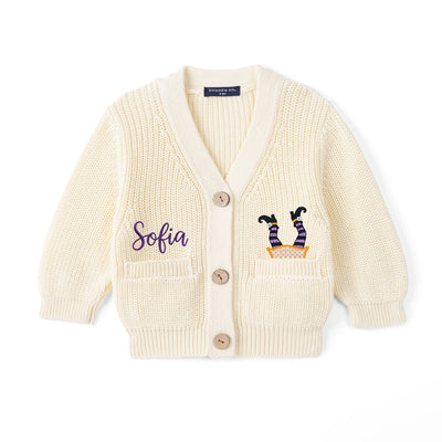 Embroidered Halloween Baby Knit Cardigan