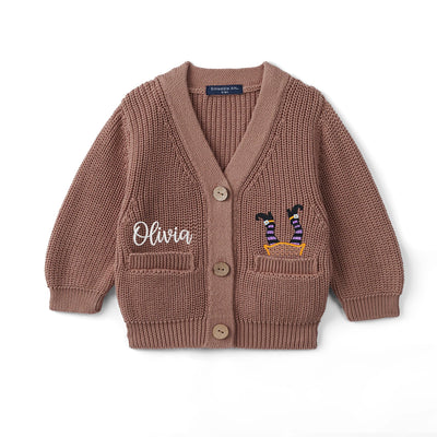 Embroidered Halloween Baby Knit Cardigan