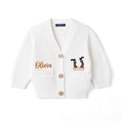 Embroidered Halloween Baby Knit Cardigan