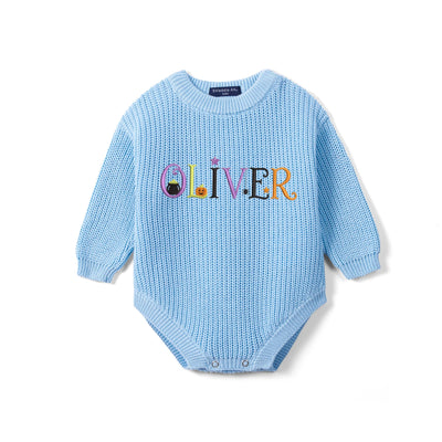 Embroidered Halloween Name Baby Romper