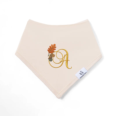 Embroidered Initial Fall Baby Bib