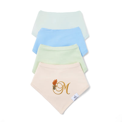 Embroidered Initial Fall Baby Bib