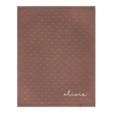 Embroidered Name Pointelle Baby Knit Blanket