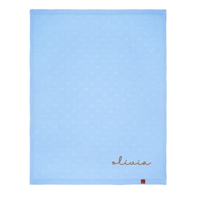 Embroidered Name Pointelle Baby Knit Blanket