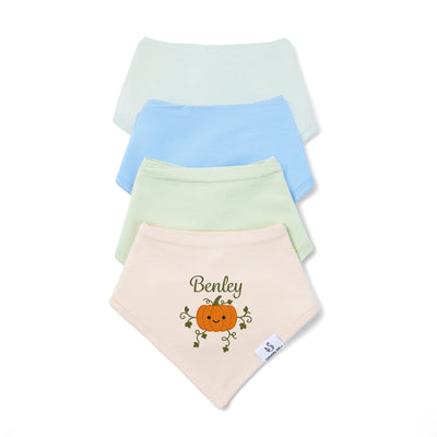Embroidered Name Pumpkin Baby Bib