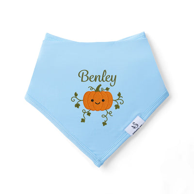 Embroidered Name Pumpkin Baby Bib