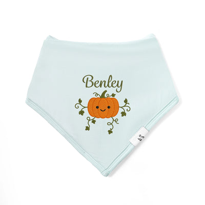 Embroidered Name Pumpkin Baby Bib