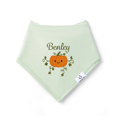 Embroidered Name Pumpkin Baby Bib