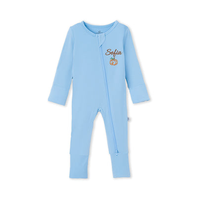 Embroidered Pumpkin Baby Footie Pajamas
