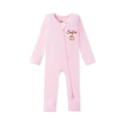 Embroidered Pumpkin Baby Footie Pajamas
