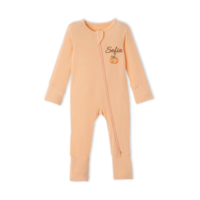 Embroidered Pumpkin Baby Footie Pajamas