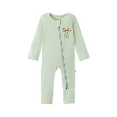 Embroidered Pumpkin Baby Footie Pajamas
