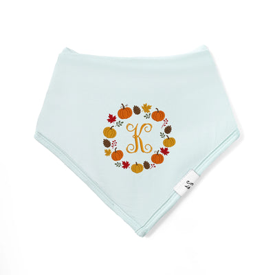 Embroidered Pumpkin Initial Baby Bib