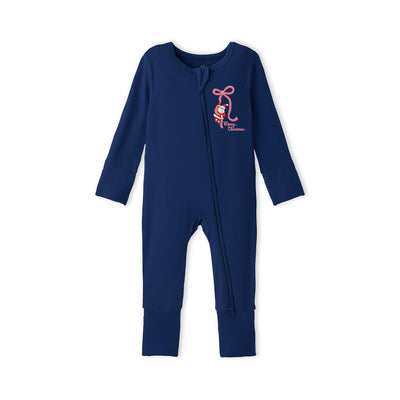 Embroidered Santa Christmas Baby Pajamas