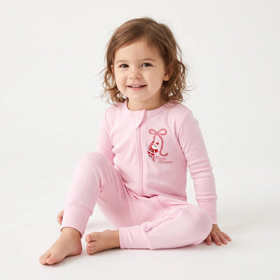 Embroidered Santa Christmas Baby Pajamas
