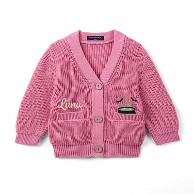 Embroidered Spooky Halloween Cauldron Baby Cardigan