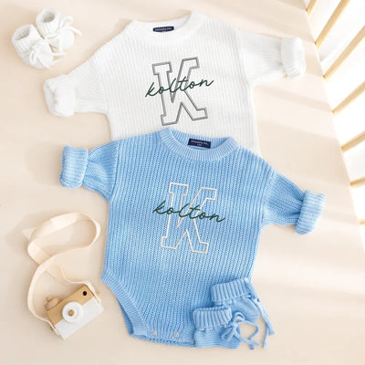 Embroidered Custom Name Baby Romper
