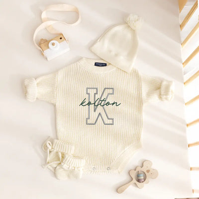 Embroidered Custom Name Baby Romper