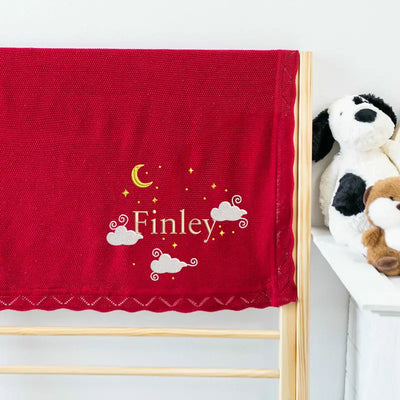 Embroidered Night Sky Baby Blanket - SwaddleAn