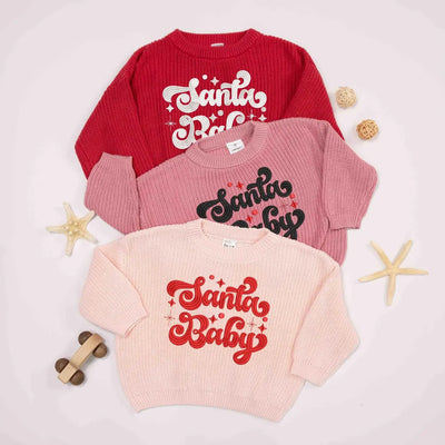Embroidered Santa Baby Sweater - SwaddleAn