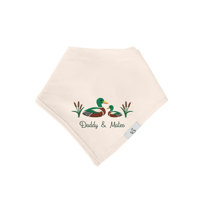 Embroidery Father's Day Mallard Duck Baby Bib