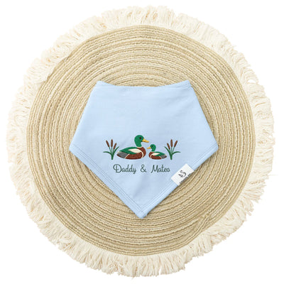 Embroidery Father's Day Mallard Duck Baby Bib