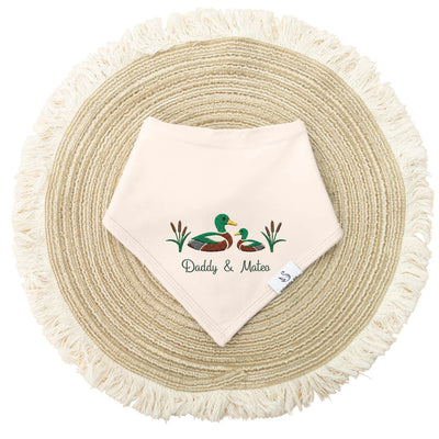 Embroidery Father's Day Mallard Duck Baby Bib