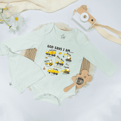 God Says I Am Boys Truck Baby Onesie - SwaddleAn